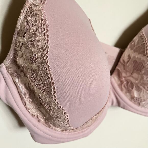 Soma Bra Embraceable Perfect Coverage Underwire Pink Lace Size 36D - Picture 2 of 4